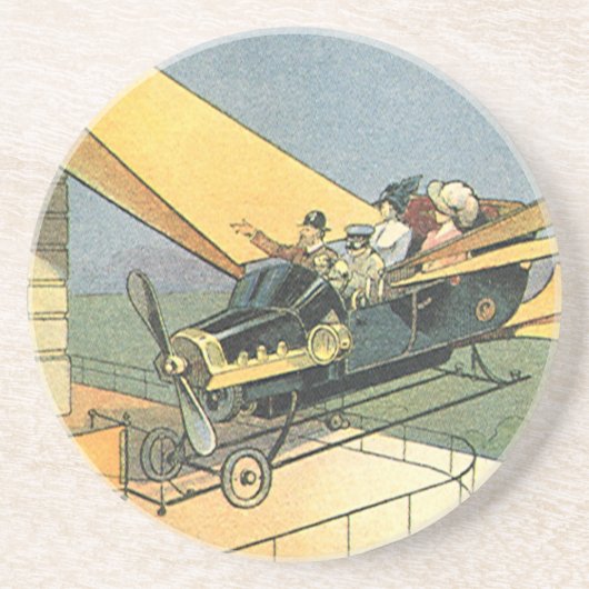 Dessous De Verre En Grès Voiture décapotable Steampunk de science-fiction v (Devant)