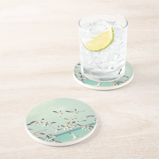 Dessous De Verre En Grès Voler de mouettes (Côté)