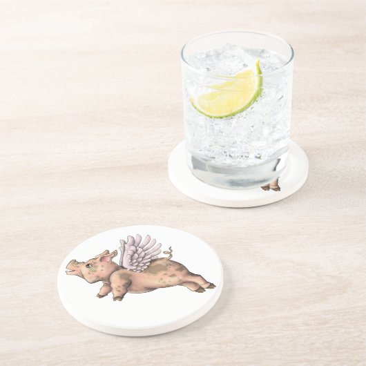 Dessous De Verre En Grès Voler des cochons (Côté)