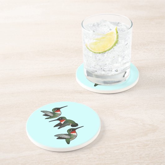 Dessous De Verre En Grès Vols à gorge rubis (Côté)