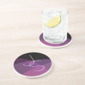 Dessous De Verre En Grès Vos initiales de chevauchement | Moderne violet et (Côté)