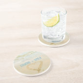 Dessous De Verre En Grès Vos Noms Coaster de Plage de Sandy Heart (Côté)
