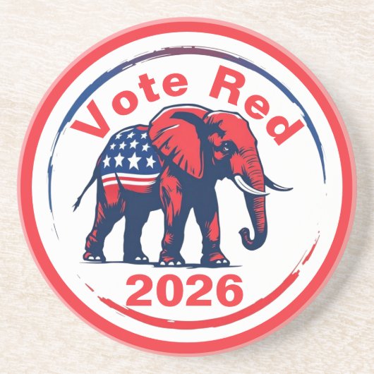 Dessous De Verre En Grès Vote Red 2026 (Devant)