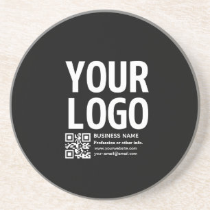 Dessous De Verre En Grès Votre logo avec code QR et texte modifiables