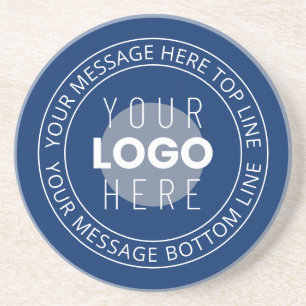 Dessous De Verre En Grès Votre logo et texte circulaire personnalisable B