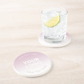 Dessous De Verre En Grès Votre logo | Moderne Dusty Rose & Blanc Ombre (Côté)