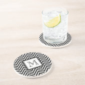 DESSOUS DE VERRE EN GRÈS VOTRE MONOGRAMME, CHEVRON NOIR (Côté)