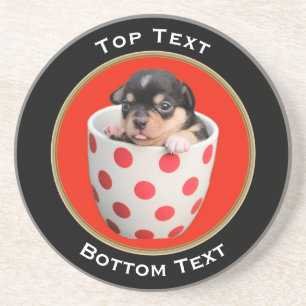 Dessous De Verre En Grès Votre photo et texte personnalisés autour du cadre