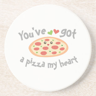 Dessous De Verre En Grès Vous avez une pizza Mon coeur mignon Amour Pun
