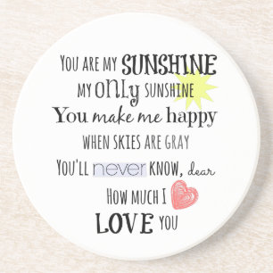 Dessous De Verre En Grès Vous êtes ma Sunshine Word Art Typographie