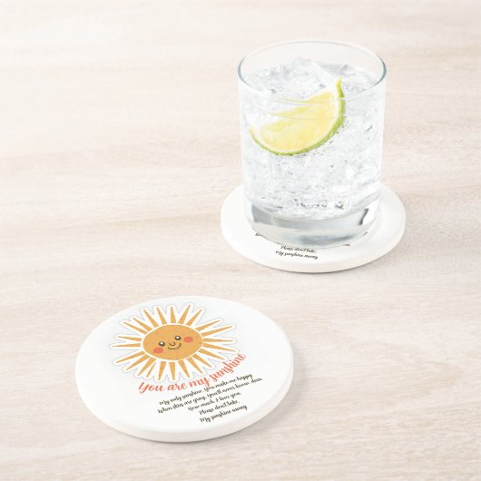 Dessous De Verre En Grès Vous êtes mes paroles de soleil (Côté)