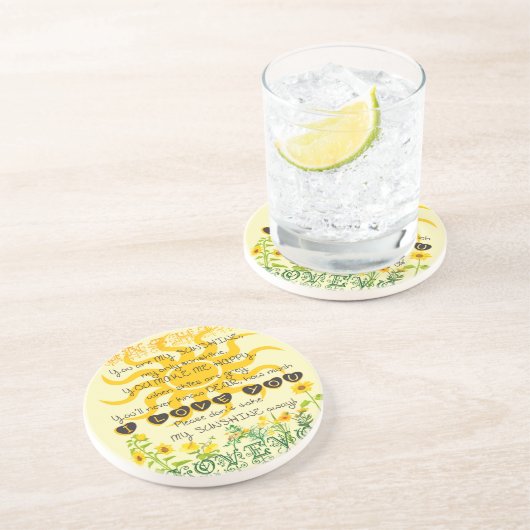 Dessous De Verre En Grès Vous êtes mon soleil… (Côté)