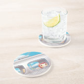 Dessous De Verre En Grès Voyage en train avec chat (Côté)