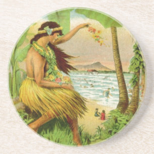 Dessous De Verre En Grès Voyage vintage en Hawaï