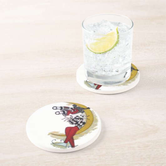 Dessous De Verre En Grès Vue cosmique : Elfe sur la lune aventure (Côté)