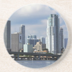 Dessous De Verre En Grès Vue de bord de mer de Miami
