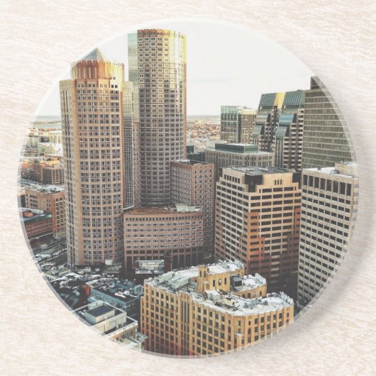 Dessous De Verre En Grès Vue de Boston (Devant)