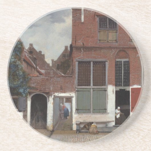 Dessous De Verre En Grès Vue de maisons à Delft La Petite Rue (Devant)