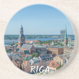 Dessous De Verre En Grès Vue sur le centre ville de Riga d'en haut