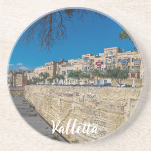 Dessous De Verre En Grès Vue sur le mur de la ville et le port de La Valett