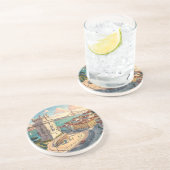 Dessous De Verre En Grès Vue ville (Côté)