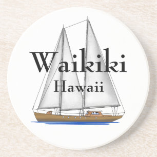 Dessous De Verre En Grès Waikiki Hawaï