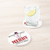 Dessous De Verre En Grès Warm Hugs Joyeux Noël (Côté)