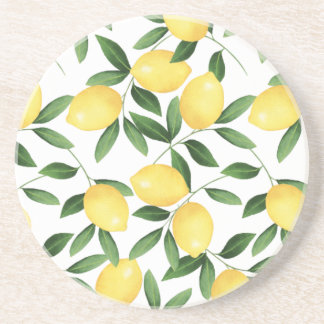 DESSOUS DE VERRE EN GRÈS WATERCOLOR LEMONS