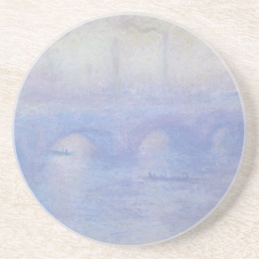Dessous De Verre En Grès Waterloo Bridge, effet de brouillard par Claude Mo (Devant)
