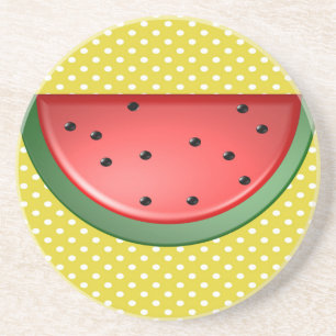 Dessous De Verre En Grès Watermelon and Polks Dots