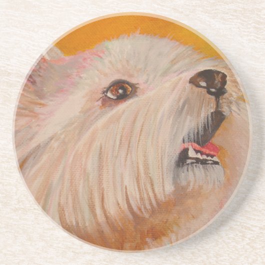 Dessous De Verre En Grès West Highland White Terrier Portrait (Devant)