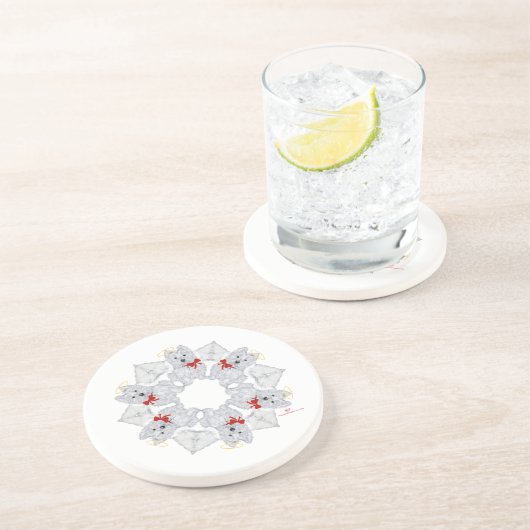 Dessous De Verre En Grès Westie Angel (Côté)