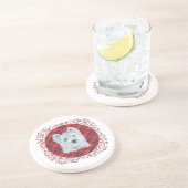 Dessous De Verre En Grès Westie sur Tartan (Côté)