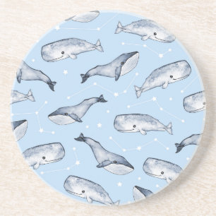 Dessous De Verre En Grès Whale Wonders : Aquarelle Starry Sky