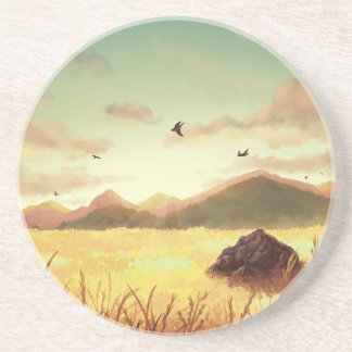 Dessous De Verre En Grès Wheat fields at sunrise