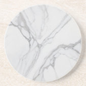Dessous De Verre En Grès White Gray Marble Minimal Elegant Coaster (Devant)