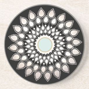 Dessous De Verre En Grès White Lotus Mandala