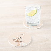 Dessous De Verre En Grès White Peach Cat (Côté)