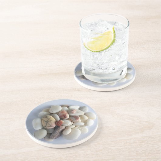 Dessous De Verre En Grès white pebbles (Côté)