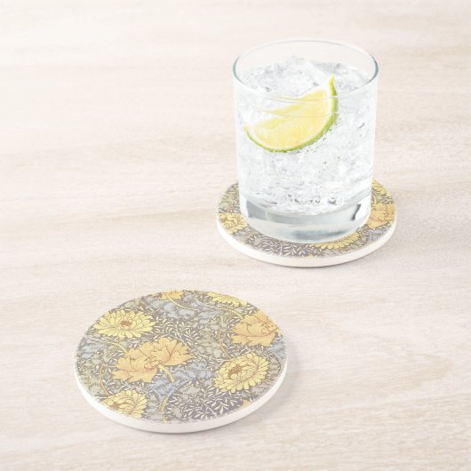 Dessous De Verre En Grès William Morris Chrysanthemum Fleurs maman (Côté)