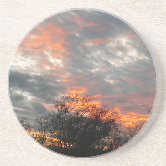 Dessous De Verre En Grès Winter Sunset Nature Paysage Photographie (Devant)