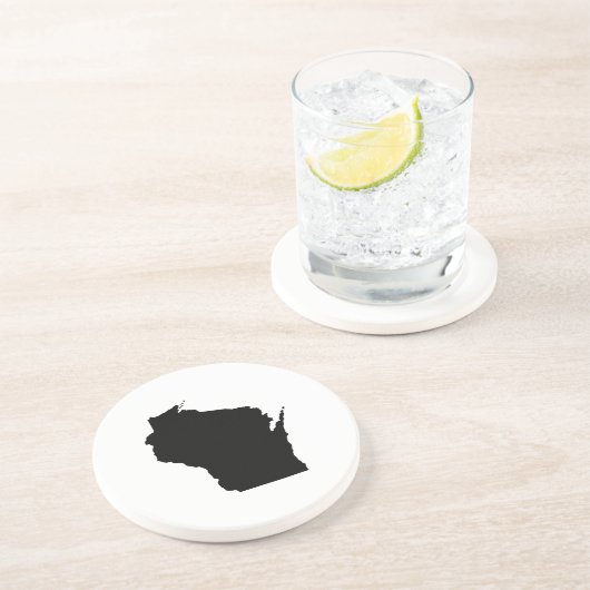 Dessous De Verre En Grès Wisconsin en noir (Côté)