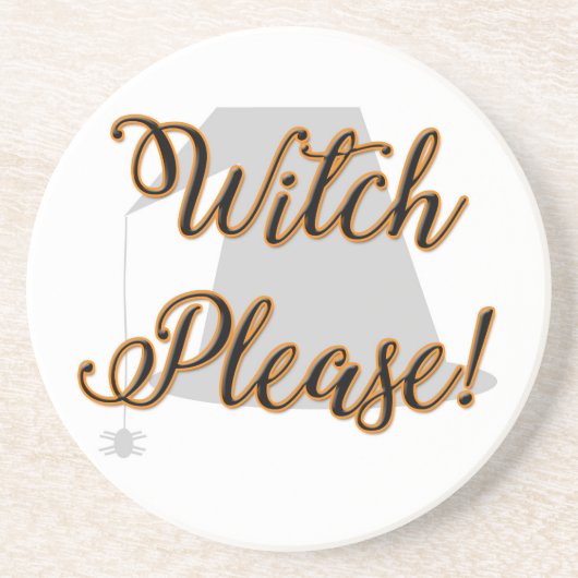 Dessous De Verre En Grès witch please funny halloween with hat (Devant)