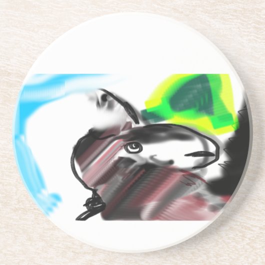 Dessous De Verre En Grès Wolf  kind forest (Devant)