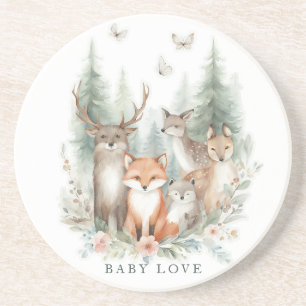 Dessous De Verre En Grès Woodland Watercolor Animals