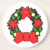 Dessous De Verre En Grès Wreath de Noël (Devant)