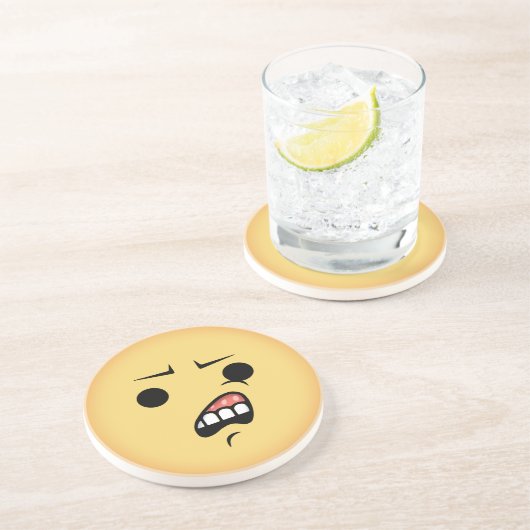 Dessous De Verre En Grès WTF Emoji (Côté)