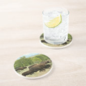 Dessous De Verre En Grès Wyoming Bison Nature Animal Photographie (Côté)