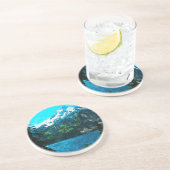 Dessous De Verre En Grès Wyoming Grand Teton Mountains Abstrait (Côté)