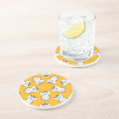 Dessous De Verre En Grès Yellow Cute Animal Pattern (Côté)